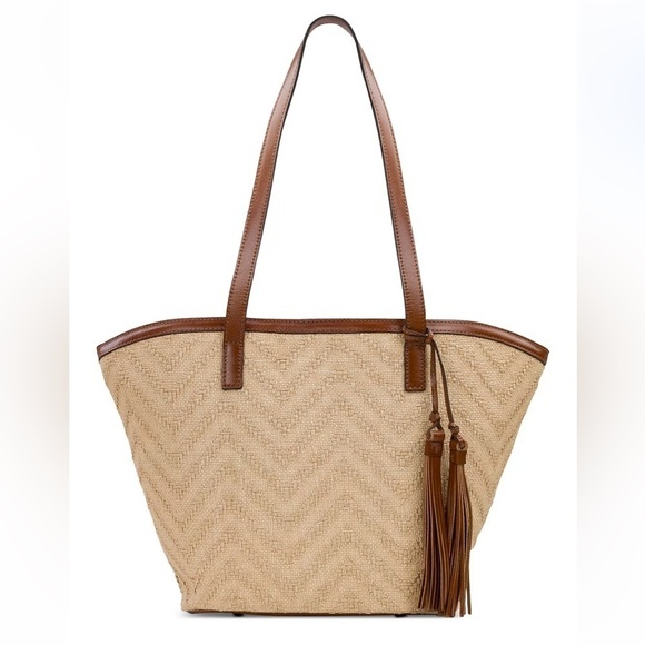 Patricia Nash Woven Tote Zig-Zag Eco-Friendly Boho Chic Bag - Picture 2 of 8